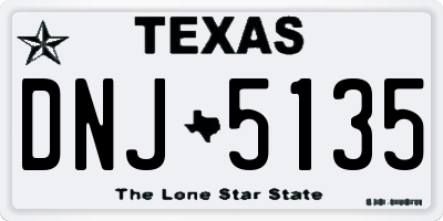 TX license plate DNJ5135