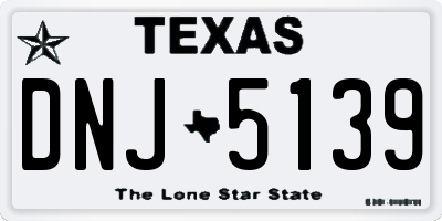TX license plate DNJ5139