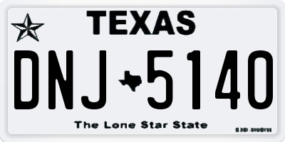 TX license plate DNJ5140