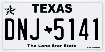 TX license plate DNJ5141