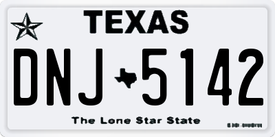 TX license plate DNJ5142