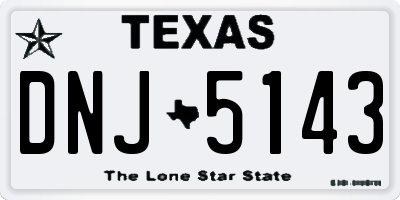 TX license plate DNJ5143