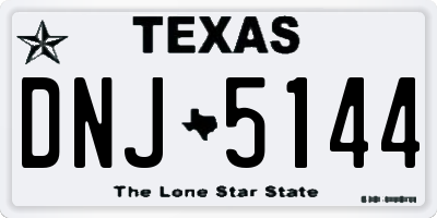 TX license plate DNJ5144