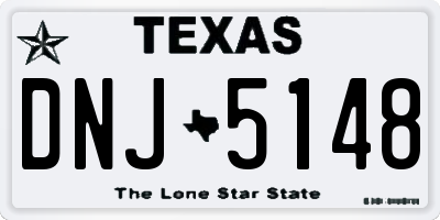 TX license plate DNJ5148