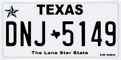 TX license plate DNJ5149
