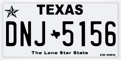 TX license plate DNJ5156