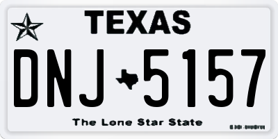 TX license plate DNJ5157