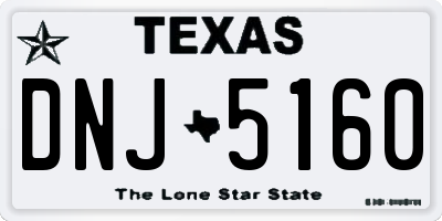 TX license plate DNJ5160