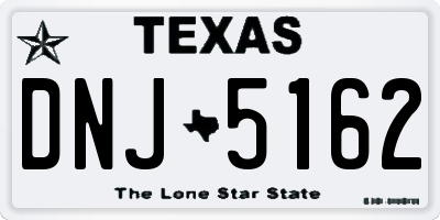 TX license plate DNJ5162