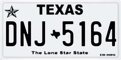 TX license plate DNJ5164
