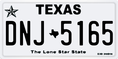 TX license plate DNJ5165