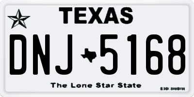 TX license plate DNJ5168