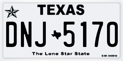 TX license plate DNJ5170