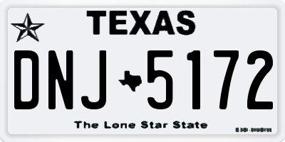 TX license plate DNJ5172