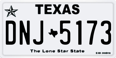 TX license plate DNJ5173