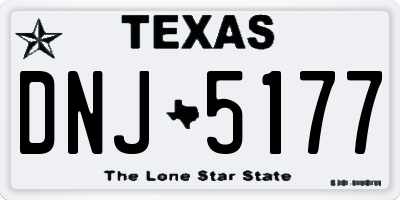 TX license plate DNJ5177