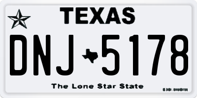 TX license plate DNJ5178