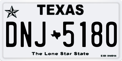 TX license plate DNJ5180