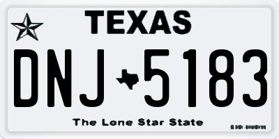 TX license plate DNJ5183