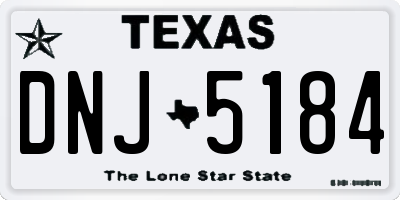 TX license plate DNJ5184