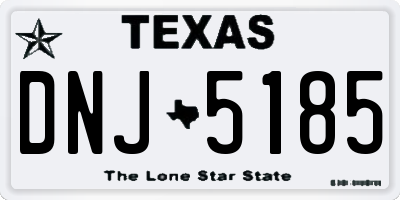 TX license plate DNJ5185