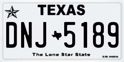 TX license plate DNJ5189