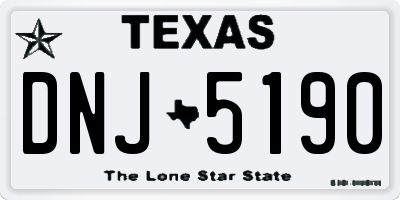 TX license plate DNJ5190