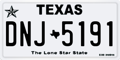 TX license plate DNJ5191