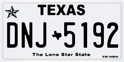 TX license plate DNJ5192