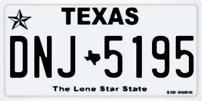 TX license plate DNJ5195