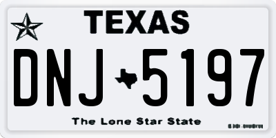 TX license plate DNJ5197