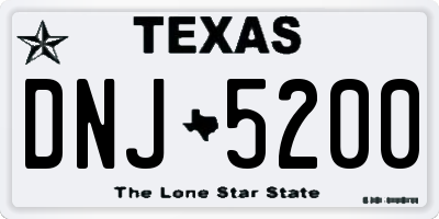 TX license plate DNJ5200