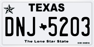 TX license plate DNJ5203