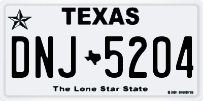 TX license plate DNJ5204
