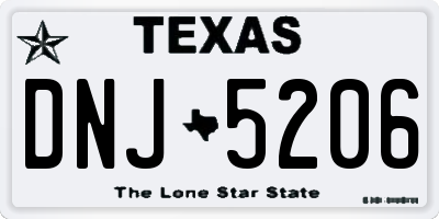 TX license plate DNJ5206