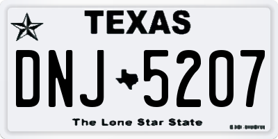TX license plate DNJ5207