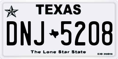 TX license plate DNJ5208