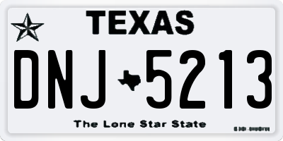 TX license plate DNJ5213