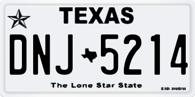 TX license plate DNJ5214