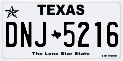 TX license plate DNJ5216
