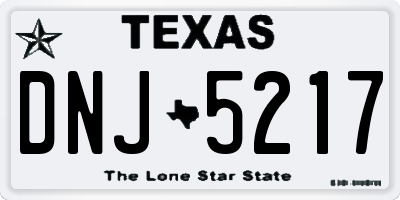 TX license plate DNJ5217
