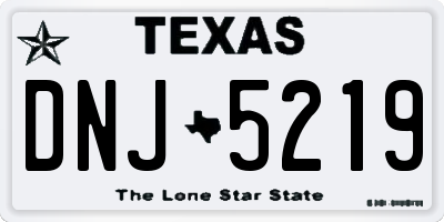 TX license plate DNJ5219