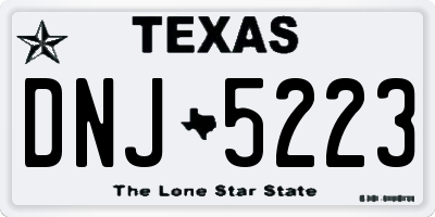 TX license plate DNJ5223