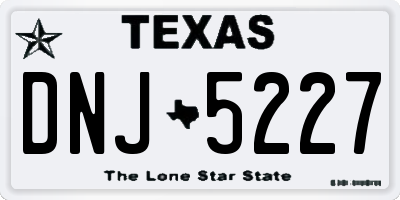 TX license plate DNJ5227