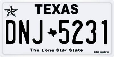 TX license plate DNJ5231