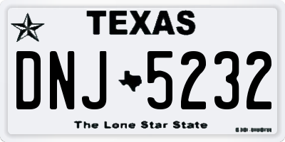 TX license plate DNJ5232
