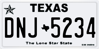 TX license plate DNJ5234