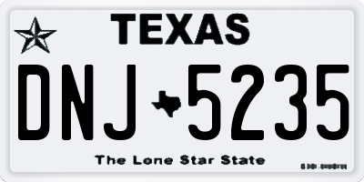 TX license plate DNJ5235