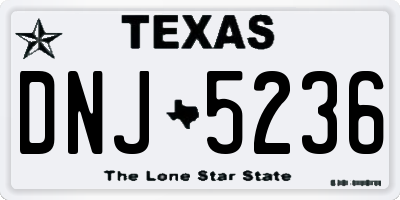 TX license plate DNJ5236