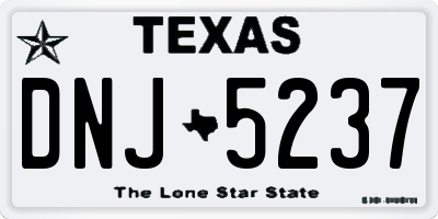 TX license plate DNJ5237